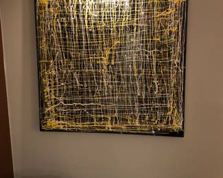 After Pollack abstract original oil on canvas signed by the artist. 36” x 36” unframed 