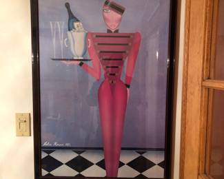 Robin Morris lithograph signed in plate dated 1983 by artist. 38” tall x 26” wide.