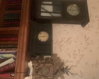 antique clocks and coo coo clock