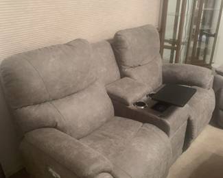 suede reclining loveseat & matching sofa