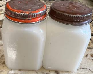 Milk glass salt/pepper