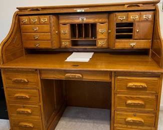 Oak Roll Top Desk