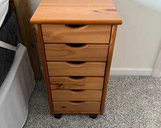 Wooden mobile storage cart