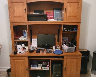 Office Desk, HP Desktop Computer, HP Printer