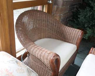 Wicker Swan Arm Chair