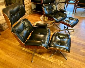 Pair of Eames style lounge chairs by Plycraft originally purchased at Ruby Ansley Interiors in Mountain Brook Village in the 1970’s