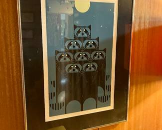 Charley Harper signed “Raccpack” serigraph