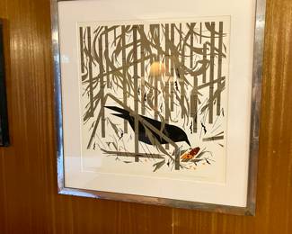 Charley Harper signed “Crow in the Snow” serigraph