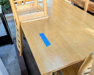 Wooden Kitchen Table (drawer in middle) and FOUR matching chairs