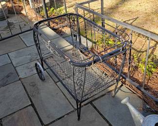 Wrought iron tea cart, needs some TLC