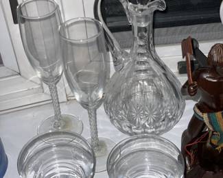 Clear Glassware W/ Decanter