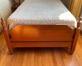 Vintage Twin Sized Wooden Bed Frames W/ Headboards & Footboards