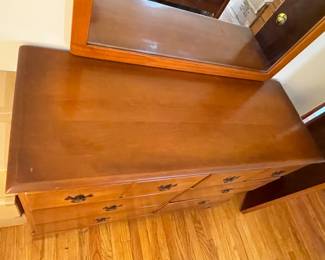 Vintage Country Dresser W/ Drawers & Mirror
