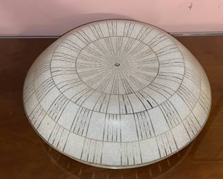 ORIGINAL Mid-Century Modern Ceiling Light Fixture W/ Glass Shade & Electrical Housing