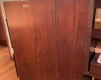 INCREDIBLE Near Mint Vintage Mid-Century Modern 2 Piece 1960s Bogen Stereo High Fidelity Console Cabinet W/ Drop Down Bar, Bookcase, Speakers, Gerrard Turntable, & ORIGINAL Paperwork/Manuals