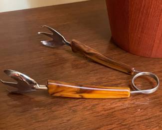 Vintage Mid-Century Modern Bakelite Ice Tongs