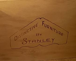 Vintage Mid-Century Modern 5 Drawer Walnut Highboy Dresser By Stanley