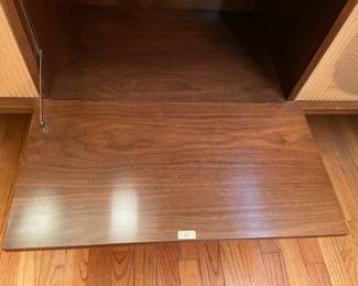 INCREDIBLE Near Mint Vintage Mid-Century Modern 2 Piece 1960s Bogen Stereo High Fidelity Console Cabinet W/ Drop Down Bar, Bookcase, Speakers, Gerrard Turntable, & ORIGINAL Paperwork/Manuals