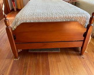 Vintage Twin Sized Wooden Bed Frames W/ Headboards & Footboards