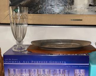 Set Of 8 "Olympia" Crystal Goblets By Shannon Crystal W/ Box