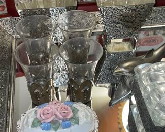 Silver Plated Perfume Bottles & Shot Glasses