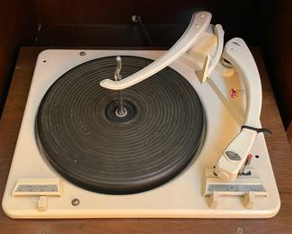 INCREDIBLE Near Mint Vintage Mid-Century Modern 2 Piece 1960s Bogen Stereo High Fidelity Console Cabinet W/ Drop Down Bar, Bookcase, Speakers, Gerrard Turntable, & ORIGINAL Paperwork/Manuals