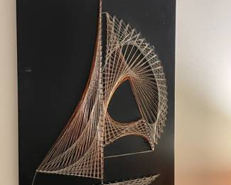 Vintage Mid-Century Modern Sailing Ship String Art