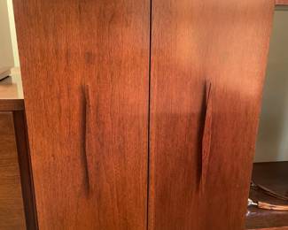 INCREDIBLE Near Mint Vintage Mid-Century Modern 2 Piece 1960s Bogen Stereo High Fidelity Console Cabinet W/ Drop Down Bar, Bookcase, Speakers, Gerrard Turntable, & ORIGINAL Paperwork/Manuals