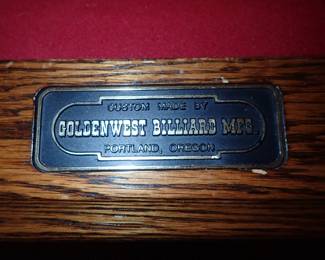 GOLDENWEST BILLART MFG - POOL TABLE