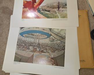 #113 12 - Apollo NASA Art Prints 16x20, 12 Apollo II Lithographs (11x14), 6 Apollo Mission Crew Lithographs (11x14) $75.00