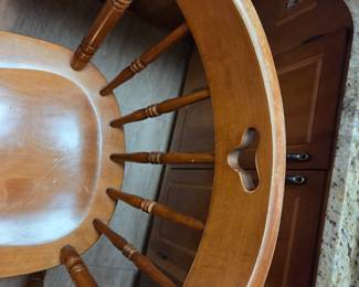 #9 Tell City Maple Wood Swivel Bar Stools - set of 2 (has some wear on top) - 25" Seat Height $75.00