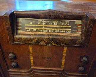 #37 Philco Radio (tube) - purchased in 1943 and has paperwork (small finish issue top) - 26x11x38 $75.00