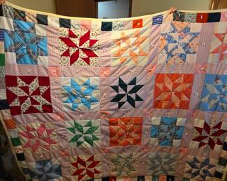 #73 Hand-tied 8 pointed Scrappy Star (no batting) - 66x80 $40.00