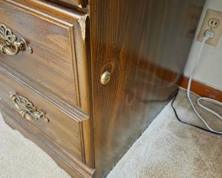 #53 Laminate 5 drawer knee hole desk (as is finish) - 54x24x29 $50.00