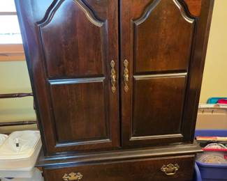 #34 Wood Entr. Center w/2 doors that slide back & 2 drawers - 38x23x61 $75.00