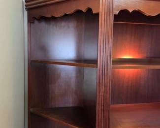 #3 Broyhill Laminate/Wood Display/Bookcase - 3 pieces can be separated - lighted w/2 doors and shelves - Center Cabinet - 30x18x75 Each End Piece - 18x20x75 You Mov e $150.00