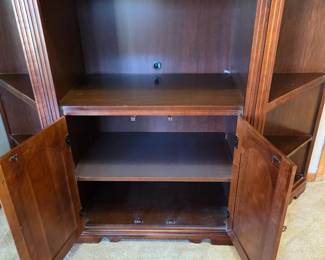 #3 Broyhill Laminate/Wood Display/Bookcase - 3 pieces can be separated - lighted w/2 doors and shelves - Center Cabinet - 30x18x75 Each End Piece - 18x20x75 You Mov e $150.00