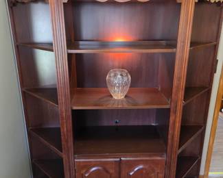 #3 Broyhill Laminate/Wood Display/Bookcase - 3 pieces can be separated - lighted w/2 doors and shelves - Center Cabinet - 30x18x75 Each End Piece - 18x20x75 You Mov e $150.00