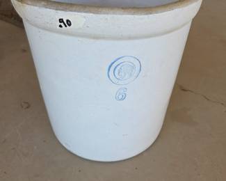 #90 Stoneware Crock no 6 - Louisville Pottery Co. Indianhead Pottery Co. - in great condition - 14.5"T x 13 $175.00