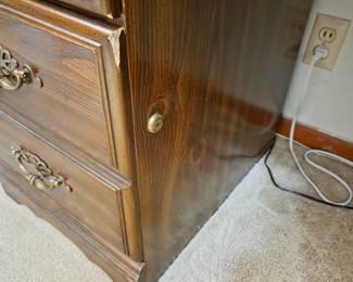 #53 Laminate 5 drawer knee hole desk (as is finish) - 54x24x29 $50.00