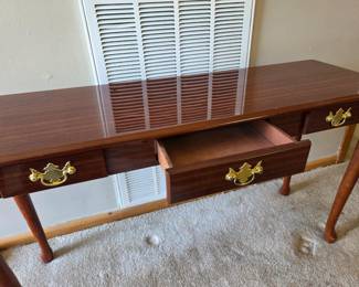 #5 Rectangular Laminate Sofa Table w/1 drawer & 2 faux Drawers w/q/a legs - 45x15x25 $40.00