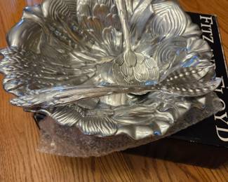 #39 Fitz and Floyd Metal Serveware (Salad Bowl w/serving pieces) $25.00