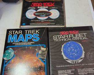 #19 Set of 3 Star Trek Manuals, Star Fleet Technical Manual, Star Trek Maps and Star Trek Blueprints $55.00