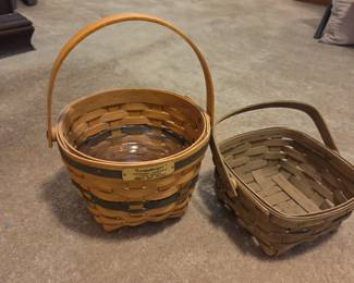 #71 Set of 2 Longaberger Baskets - 1994 Christmas Basket & Fruit Basket w/handle $25.00