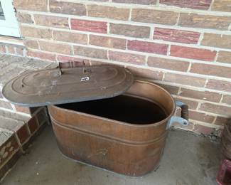 #89 Copper Boiler Wash Tub w/side Handles $75.00