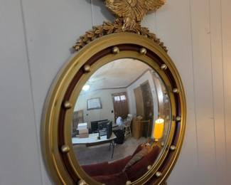 #15 Antique Federal Eagle Bullseye Convex Mirror - 30Tx23W $175.00