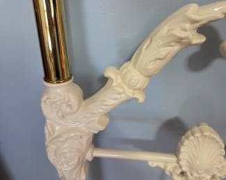 #63 Full Heavy Iron White/Brass Headboard w/metal platform- Elliott Designs - CA $175.00