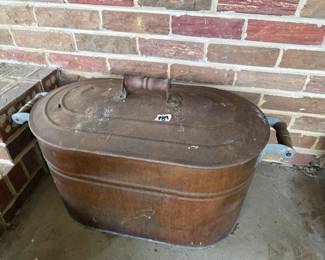 #89 Copper Boiler Wash Tub w/side Handles $75.00