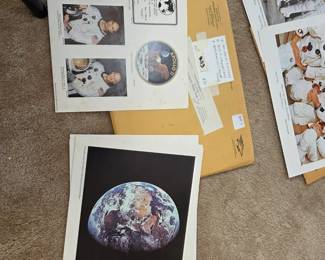 #113 12 - Apollo NASA Art Prints 16x20, 12 Apollo II Lithographs (11x14), 6 Apollo Mission Crew Lithographs (11x14) $75.00