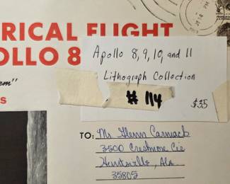 #114 Apollo 8,9,10 and 11 Lithograph Collection $35.00